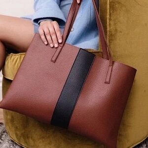 Nice Vince Camuto Luck Tote Oversized Vegan Leather Purse Shoulder Bag